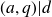 left parenthesis a comma q right parenthesis vertical bar d