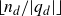 left floor n Subscript d Baseline divided by StartAbsoluteValue q Subscript d Baseline EndAbsoluteValue right floor