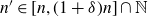 n prime element of left bracket n comma left parenthesis 1 plus delta right parenthesis n right bracket intersection double struck upper N