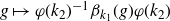 g right arrow from bar phi left parenthesis k 2 right parenthesis Superscript negative 1 Baseline beta Subscript k 1 Baseline left parenthesis g right parenthesis phi left parenthesis k 2 right parenthesis