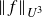 StartMetric f EndMetric Subscript upper U cubed