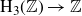 normal upper H 3 left parenthesis double struck upper Z right parenthesis right arrow double struck upper Z