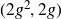 left parenthesis 2 g squared comma 2 g right parenthesis