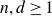 n comma d greater than or equals 1