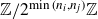 double struck upper Z divided by 2 Superscript min left parenthesis n Super Subscript i Superscript comma n Super Subscript j Superscript right parenthesis Baseline double struck upper Z