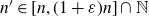 n prime element of left bracket n comma left parenthesis 1 plus epsilon right parenthesis n right bracket intersection double struck upper N