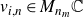 v Subscript i comma n Baseline element of upper M Subscript n Sub Subscript m Baseline double struck upper C