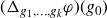 left parenthesis normal upper Delta Subscript g 1 comma ellipsis comma g Sub Subscript k Subscript Baseline phi right parenthesis left parenthesis g 0 right parenthesis