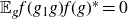 double struck upper E Subscript g Baseline f left parenthesis g 1 g right parenthesis f left parenthesis g right parenthesis Superscript asterisk Baseline equals 0