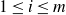 1 less than or equals i less than or equals m