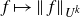 f right arrow from bar StartMetric f EndMetric Subscript upper U Sub Superscript k