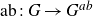 normal a normal b colon upper G right arrow upper G Superscript a b