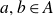 a comma b element of upper A