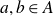 a comma b element of upper A