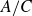 upper A divided by upper C