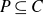 upper P subset of or equal to upper C