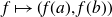 f right arrow from bar left parenthesis f left parenthesis a right parenthesis comma f left parenthesis b right parenthesis right parenthesis