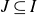 upper J subset of or equal to upper I