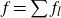 f equals sigma summation f Subscript l