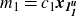 m 1 equals c 1 bold italic x Subscript bold 1 Sub Subscript bold 1 Sub Superscript bold italic u