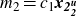 m 2 equals c 1 bold italic x Subscript bold 2 Sub Subscript bold 2 Sub Superscript bold italic u