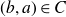 left parenthesis b comma a right parenthesis element of upper C