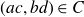 left parenthesis a c comma b d right parenthesis element of upper C