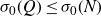 sigma 0 left parenthesis upper Q right parenthesis less than or equals sigma 0 left parenthesis upper N right parenthesis