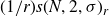 left parenthesis 1 divided by r right parenthesis s left parenthesis upper N comma 2 comma sigma right parenthesis Subscript r