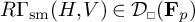 R Gamma sub s m open parenthesis H comma V close parenthesis is an element of script D sub box open parenthesis script F sub p close parenthesis.
