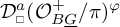 D sub square super a open parenthesis O super plus sub B G with underline forward slash pi close parenthesis super phi.