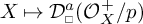 X maps to D super a sub square of open parenthesis O sub X super plus all over p close parenthesis.