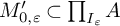 upper M Subscript 0 comma epsilon Baseline prime subset of product Underscript upper I Subscript epsilon Baseline Endscripts upper A
