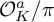 script upper O Subscript upper K Superscript a Baseline divided by pi