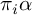 pi Subscript i Baseline alpha