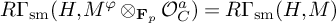 upper R upper Gamma Subscript s m Baseline left parenthesis upper H comma upper M Superscript phi Baseline circled times Subscript bold upper F Sub Subscript p Subscript Baseline script upper O Subscript upper C Superscript a Baseline right parenthesis equals upper R upper Gamma Subscript s m Baseline left parenthesis upper H comma upper M right parenthesis