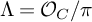 upper Lamda equals script upper O Subscript upper C Baseline divided by pi