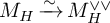 upper M Subscript upper H Baseline backslash xrightarrow tilde upper M Subscript upper H Superscript or or