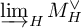 backslash varinjlim Subscript upper H Baseline upper M Subscript upper H Superscript or