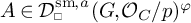 A belongs to D super s m, sub square, super a, open parenthesis G, O sub C all over p, close parenthesis, super phi.