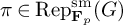pi element of upper R e p Subscript upper F Sub Subscript p Superscript s m Baseline left parenthesis upper G right parenthesis