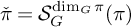 ̌ pi equals upper S Subscript upper G Superscript backslash dimension Super Subscript upper G Superscript pi Baseline left parenthesis pi right parenthesis