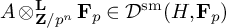 upper A circled times Subscript bold upper Z divided by p Sub Superscript n Superscript bold upper L Baseline bold upper F Subscript p element of script upper D Superscript s m Baseline left parenthesis upper H comma bold upper F Subscript p Baseline right parenthesis