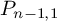upper P Subscript n minus 1 comma 1