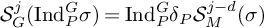 upper S Subscript upper G Superscript j Baseline left parenthesis upper I n d Subscript upper P Superscript upper G Baseline sigma right parenthesis equals upper I n d Subscript upper P Superscript upper G Baseline delta Subscript upper P Baseline upper S Subscript upper M Superscript j minus d Baseline left parenthesis sigma right parenthesis