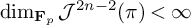 backslash dimension Subscript bold upper F Sub Subscript p Baseline upper J Superscript 2 n minus 2 Baseline left parenthesis pi right parenthesis less than infinity