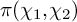 pi left parenthesis chi 1 comma chi 2 right parenthesis