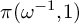 pi left parenthesis omega Superscript negative 1 Baseline comma 1 right parenthesis