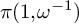 pi left parenthesis 1 comma omega Superscript negative 1 Baseline right parenthesis