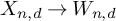 upper X Subscript n comma d Baseline right arrow upper W Subscript n comma d